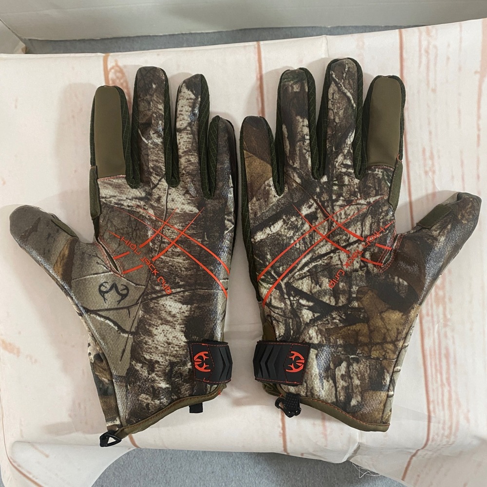 Huntworth Camo Hunting Gloves L/XL Realtree Edge Faux Fur Lined High Tack Grip